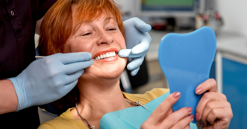woman in the dental implants